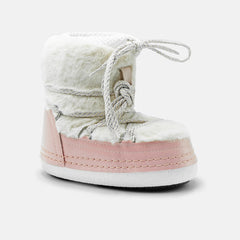 CERI CHUNKY LACE LEATHER SNOW BOOTS IN BABY PINK