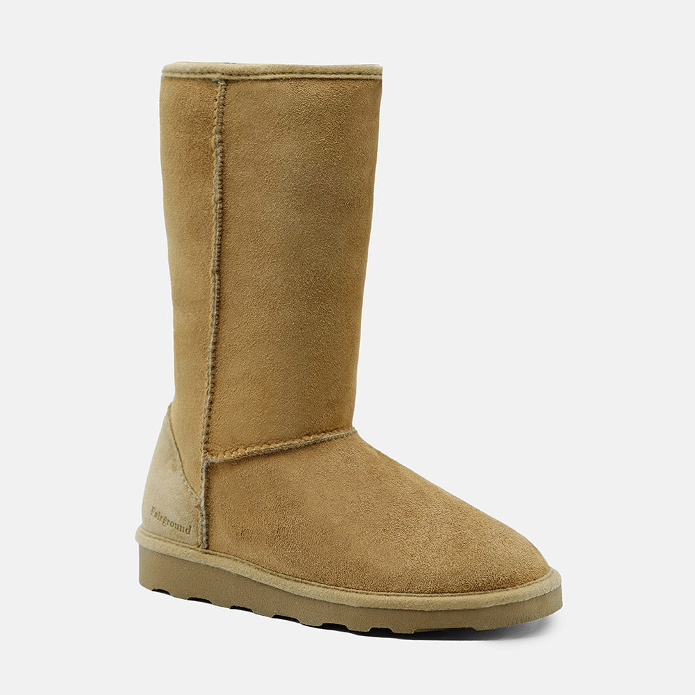 BELLA SOFT WARM-LINED FLUFFY CALF BOOTS IN CHESTNUT SUEDE