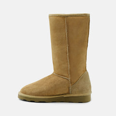 BELLA SOFT WARM-LINED FLUFFY CALF BOOTS IN CHESTNUT SUEDE