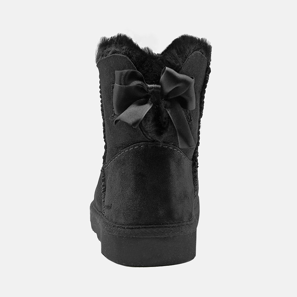 PAMELA SOFT WARM-LINED ANKLE BOOTS IN BLACK SUEDE