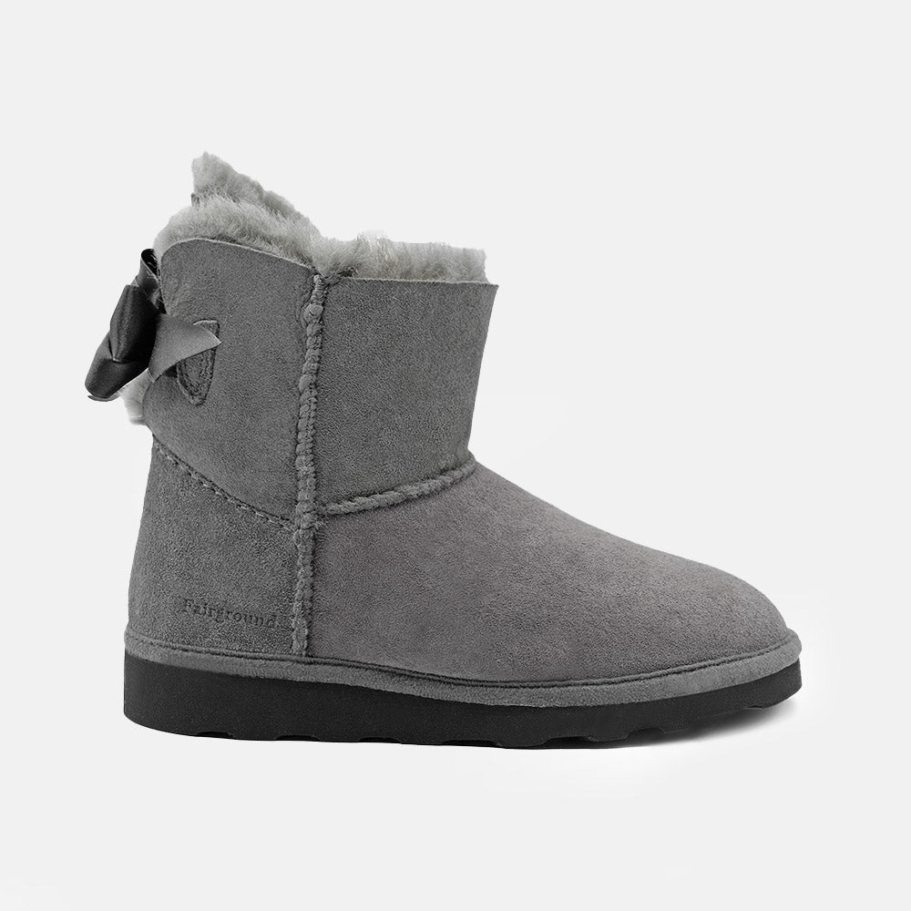 PAMELA SOFT WARM-LINED ANKLE BOOTS IN GREY SUEDE