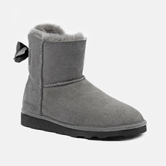 PAMELA SOFT WARM-LINED ANKLE BOOTS IN GREY SUEDE