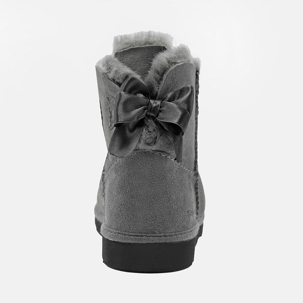 PAMELA SOFT WARM-LINED ANKLE BOOTS IN GREY SUEDE