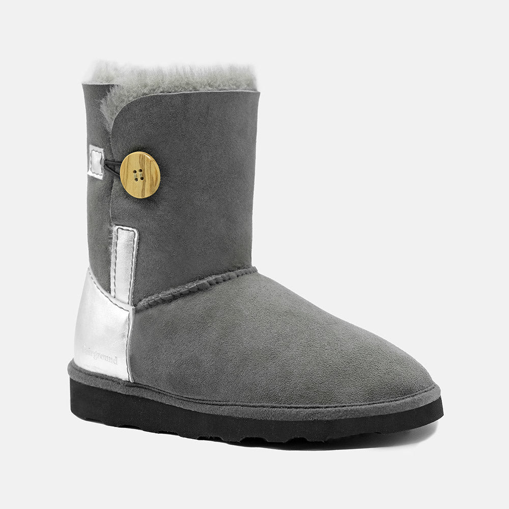 KARINA SOFT WARM-LINED FLUFFY CALF BOOTS IN GREY SUEDE