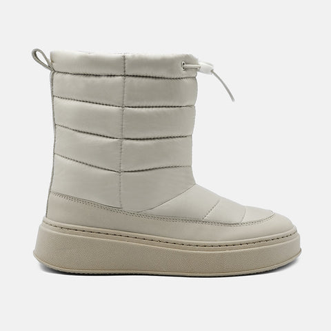 LILA SNOW BOOT TEXTILE IN CREAM NYLON