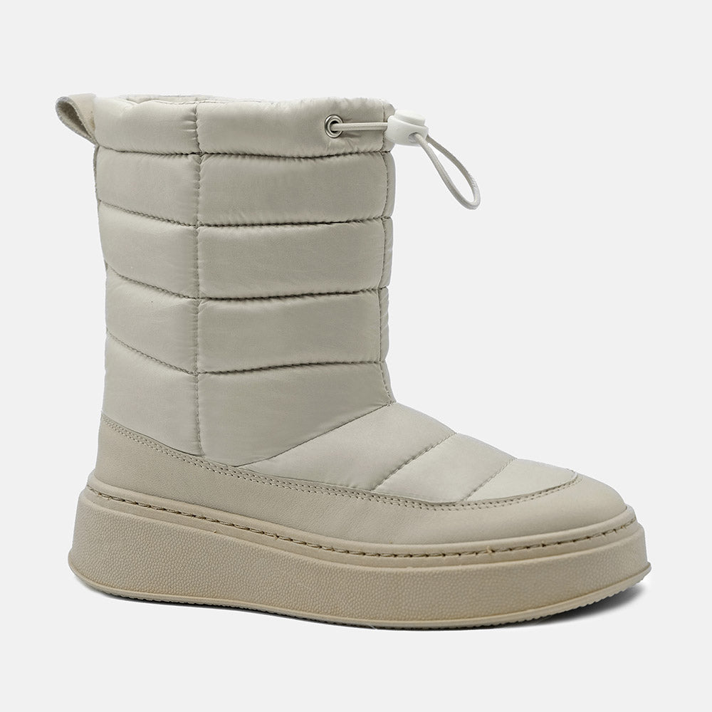 LILA SNOW BOOT TEXTILE IN CREAM NYLON