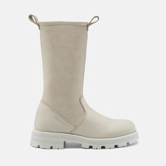 IMOGEN LEATHER CALF BOOTS IN CREAM