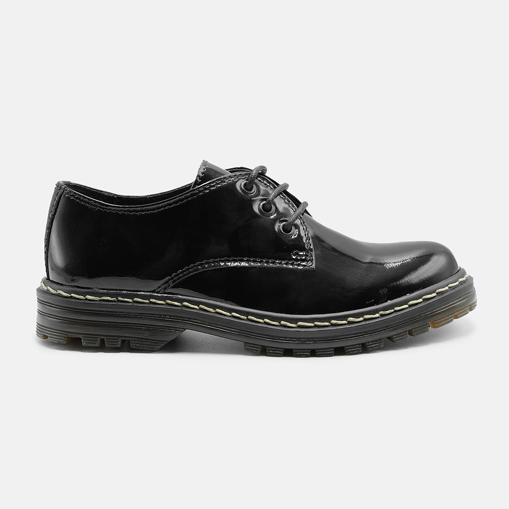 MYA PATENT LEATHER DERBY SHOES IN BLACK