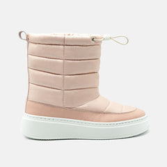 LILA SNOW BOOT TEXTILE IN BABY PINK NYLON