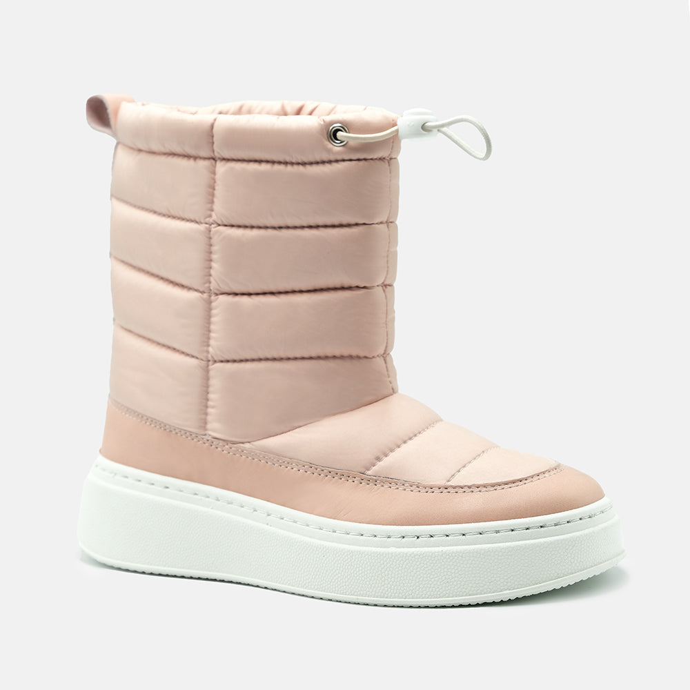 LILA SNOW BOOT TEXTILE IN BABY PINK NYLON