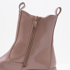 SOPHIE CHUNKY CHELSEA ANKLE BOOTS IN BEIGE