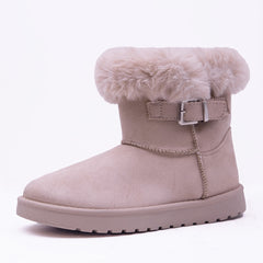 SUSIE FAUX FUR LINED ANKLE BOOTS IN BEIGE SUEDE