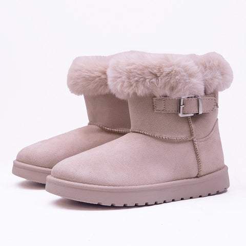 SUSIE FAUX FUR LINED ANKLE BOOTS IN BEIGE SUEDE