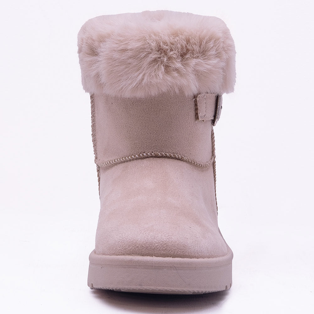 SUSIE FAUX FUR LINED ANKLE BOOTS IN BEIGE SUEDE