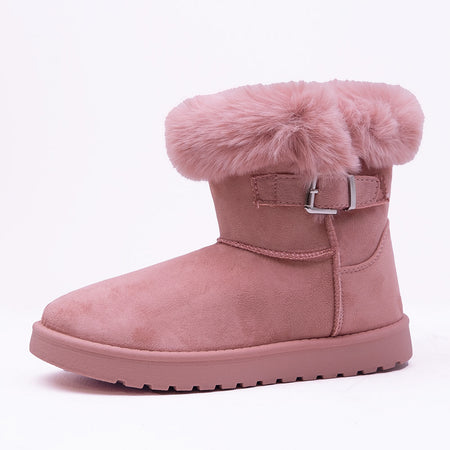 SUSIE FAUX FUR LINED ANKLE BOOTS IN PINK SUEDE