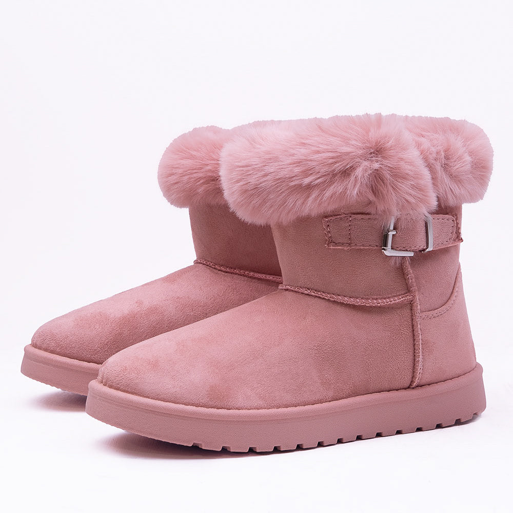 SUSIE FAUX FUR LINED ANKLE BOOTS IN PINK SUEDE