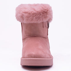 SUSIE FAUX FUR LINED ANKLE BOOTS IN PINK SUEDE