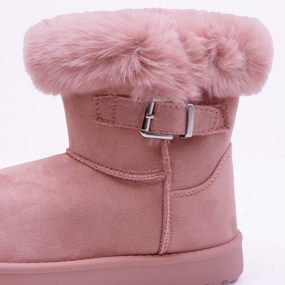 Light pink shop fur boots