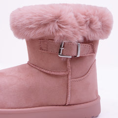 SUSIE FAUX FUR LINED ANKLE BOOTS IN PINK SUEDE