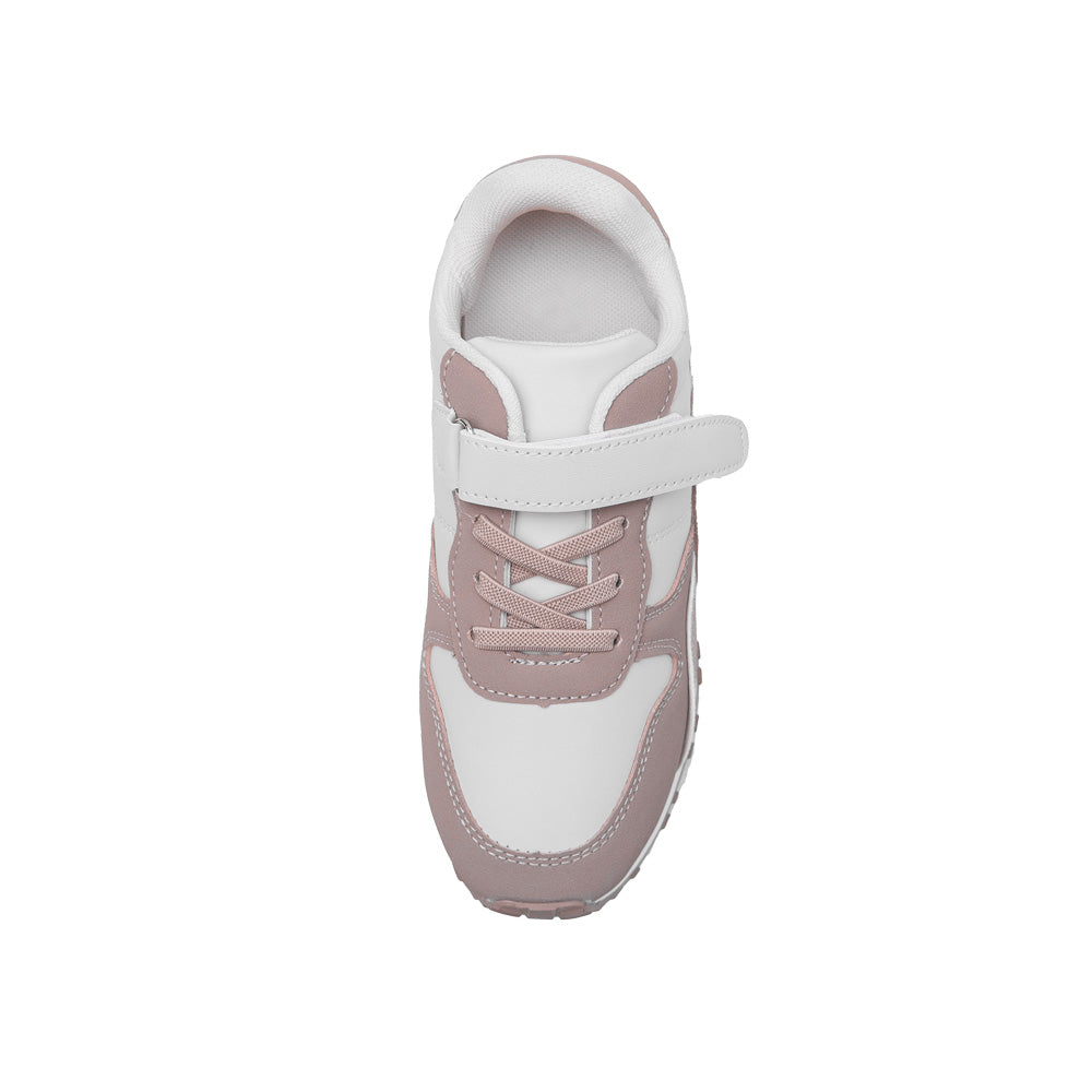 GRACIE FLATFORM TRAINERS WITH ELASTIC LACE & TOP STRAP IN CHAMPAGNE