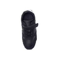 GRACIE FLATFORM TRAINERS WITH ELASTIC LACE & TOP STRAP IN BLACK